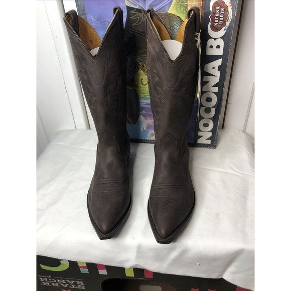 Nocona Boots Leather Size 9 Nubuck Chocolate